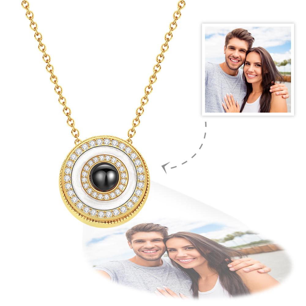 Custom Halo Photo Projection Necklace Copper- mikcustom.com