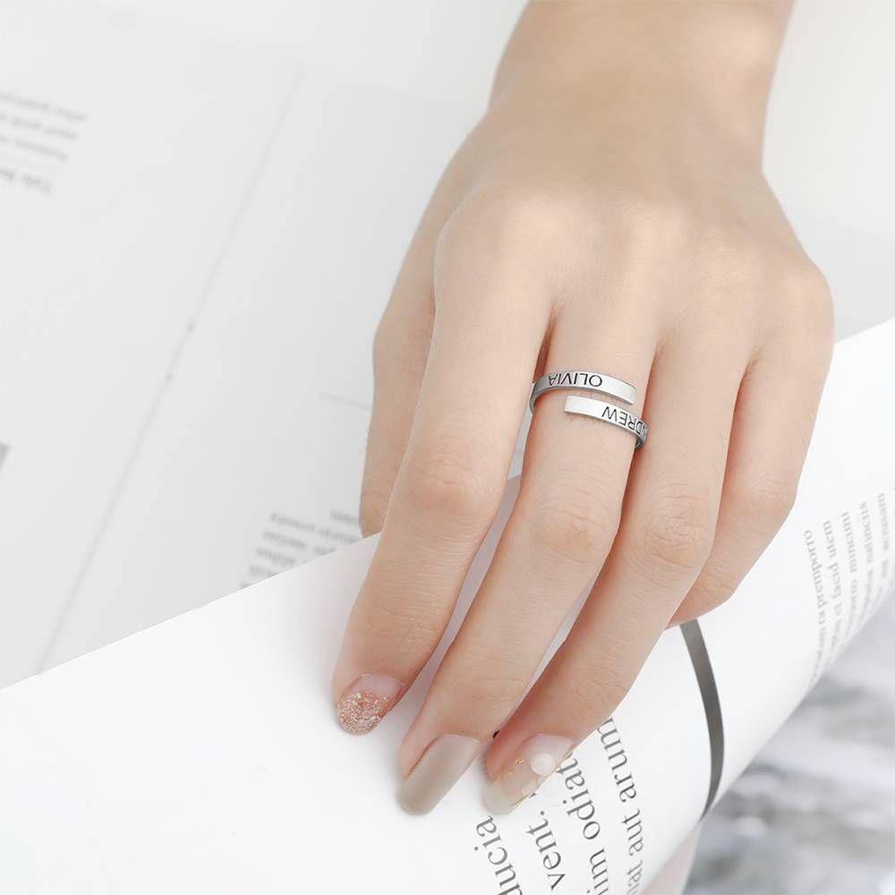 Custom Engraved Two Names Ring Copper- mikcustom.com
