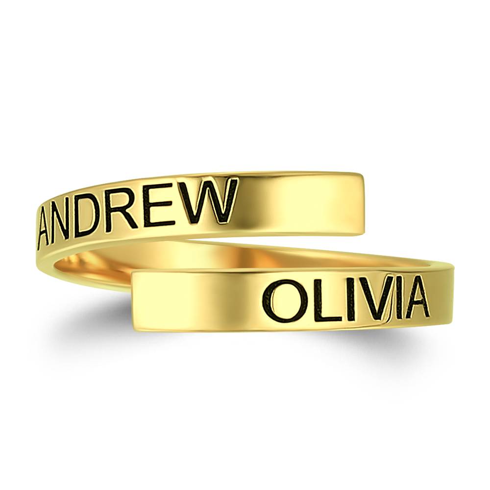 Custom Engraved Two Names Ring Copper- mikcustom.com