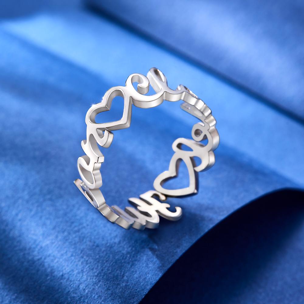 Custom Heart-Shaped Double Names Ring for Women- mikcustom.com