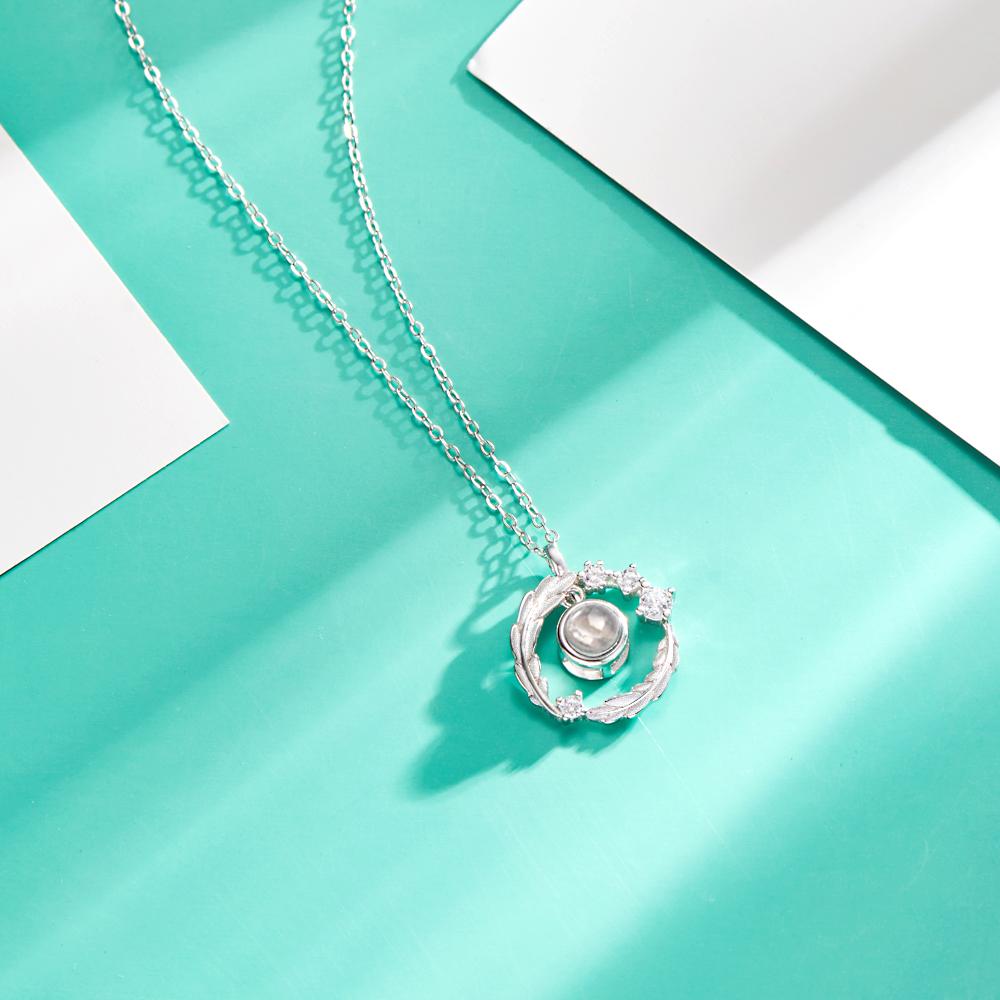 Custom Wreath Jewelry Photo Projection Necklace 925 Sterling Silver- mikcustom.com