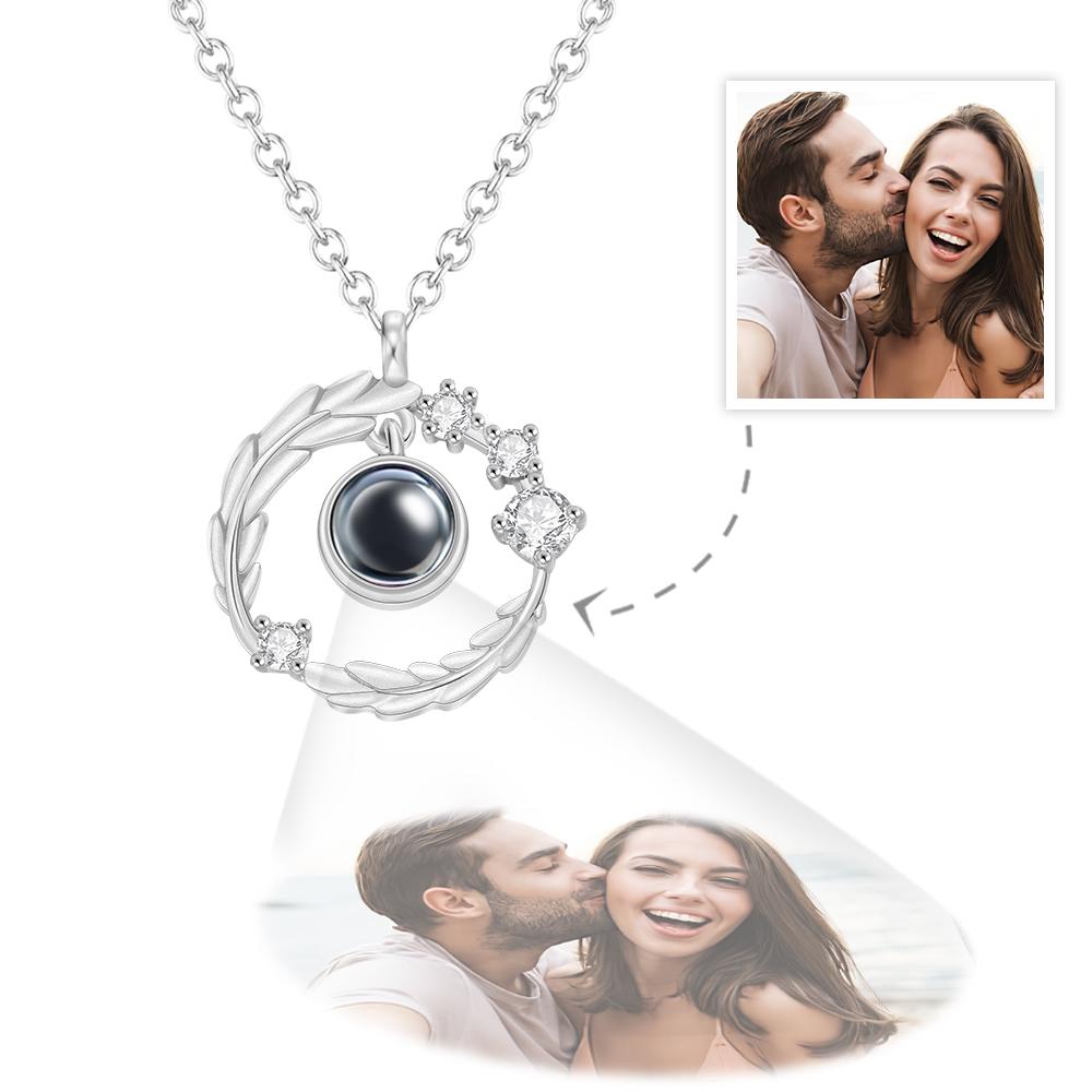 Custom Wreath Jewelry Photo Projection Necklace 925 Sterling Silver- mikcustom.com