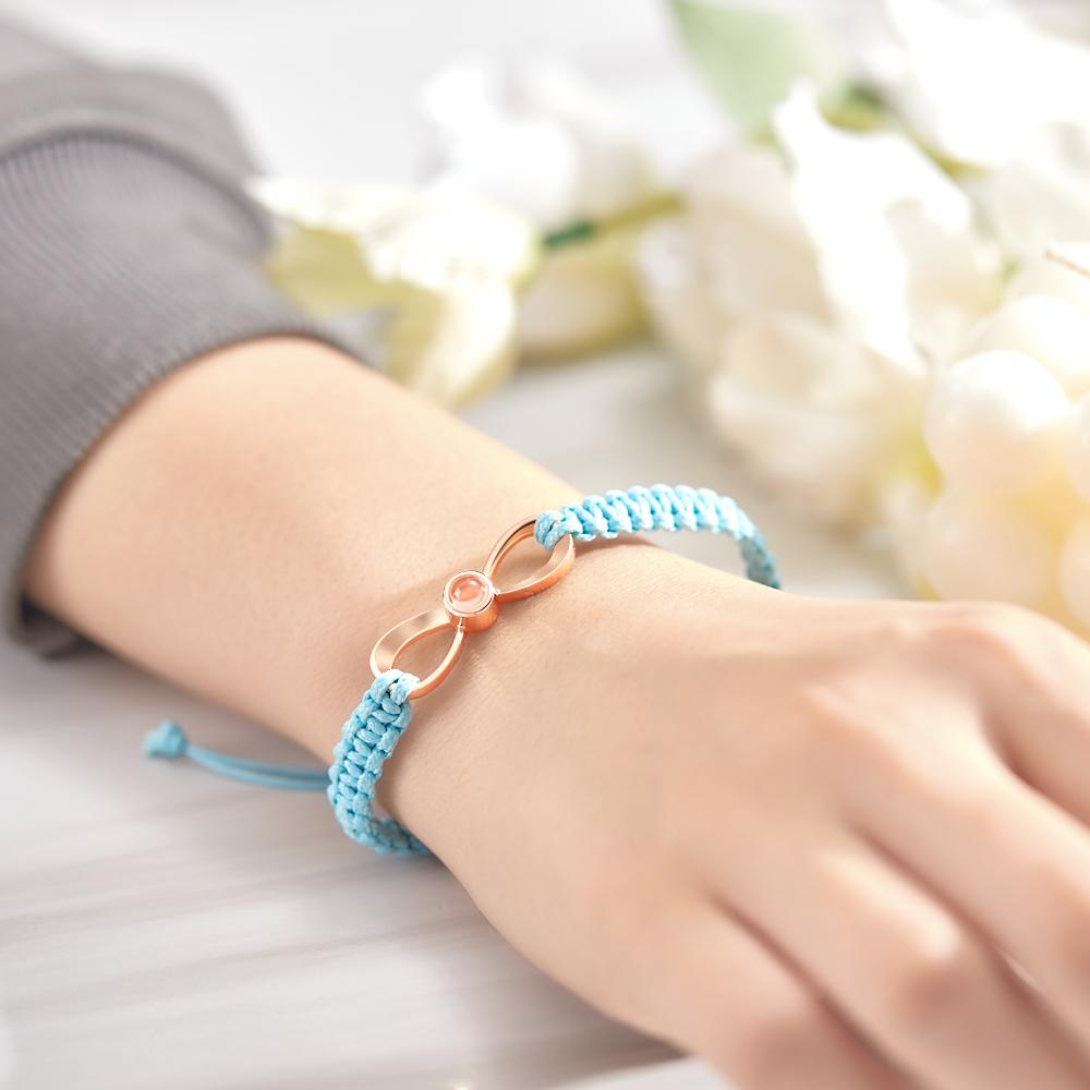 Custom Infinity Projection Photo Bracelet Couple Jewelry- mikcustom.com