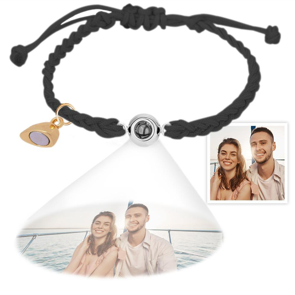 Custom Projection Bracelet Magnetic Heart Couple Bracelets- mikcustom.com