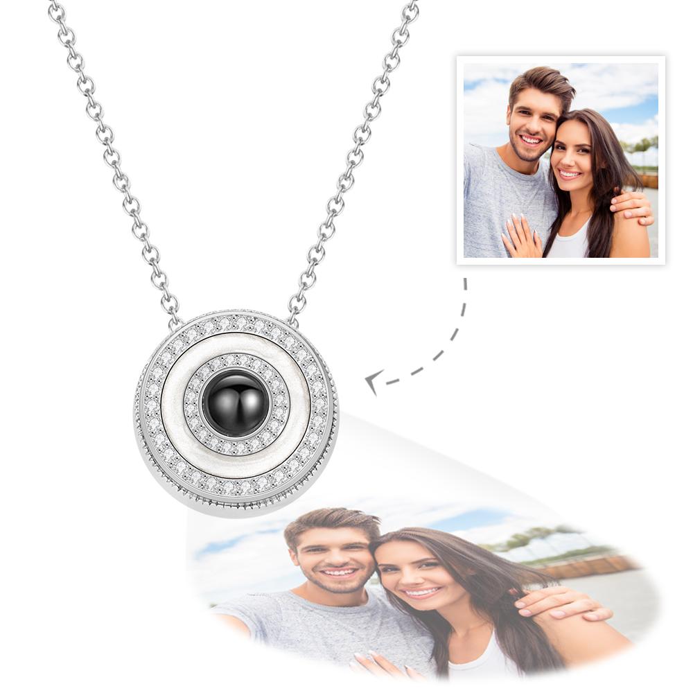 Custom Halo Photo Projection Necklace Copper- mikcustom.com