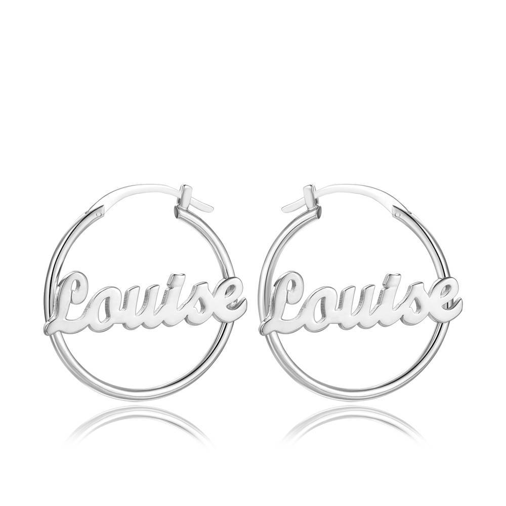 Custom Name Hoop Earrings- mikcustom.com