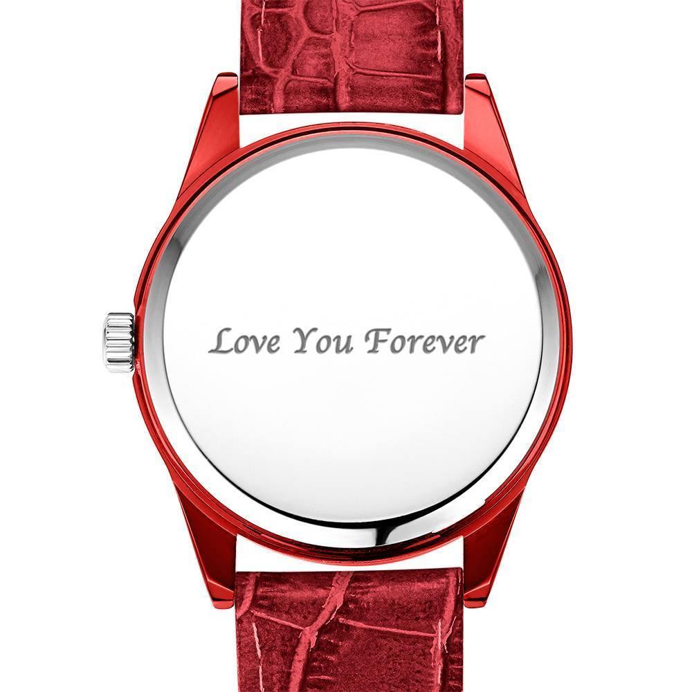 Personalized Men's Photo Watch with Leather Strap- mikcustom.com