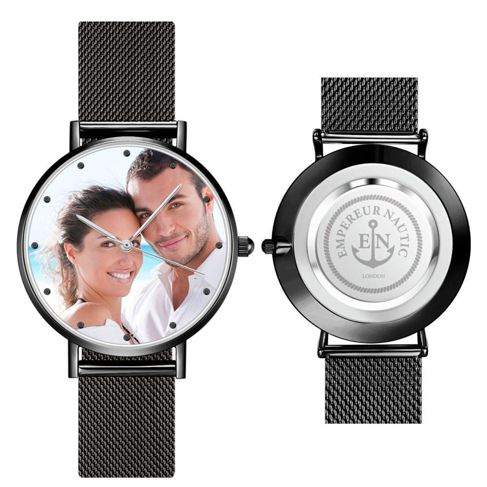 Custom Engraved Alloy Strap Unisex Photo Watch 36mm/40mm- mikcustom.com