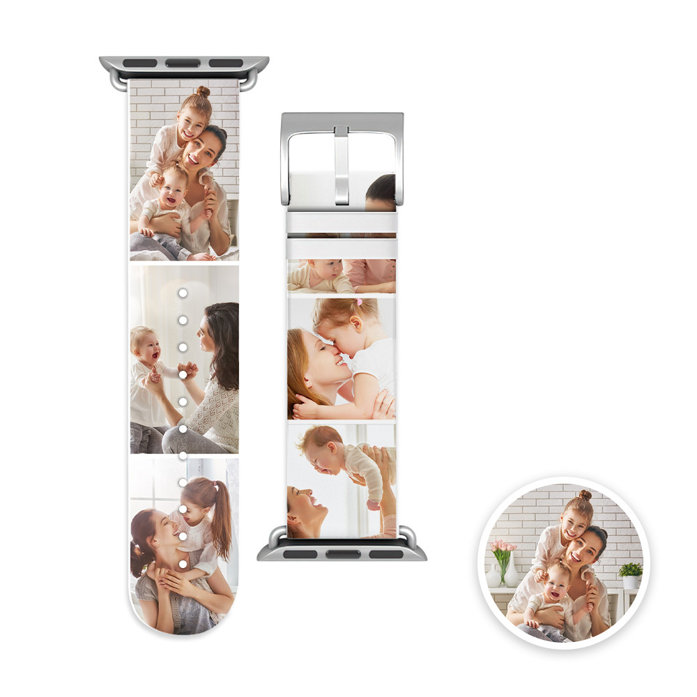 Personalized Collage Photo Apple Watch Band Silicone Sport Watch Band- mikcustom.com