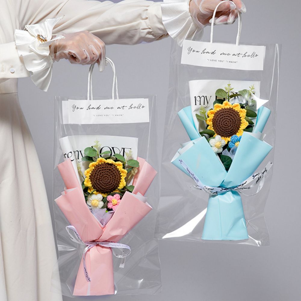 Crochet Flowers Bouquet Handmade Knitted Sunflower Bouquet- mikcustom.com