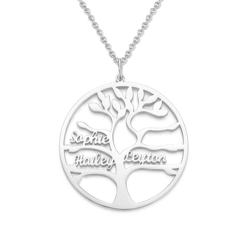 Tree of Life Necklace Custom 1-9 Names Family Tree Pendant Necklace- mikcustom.com