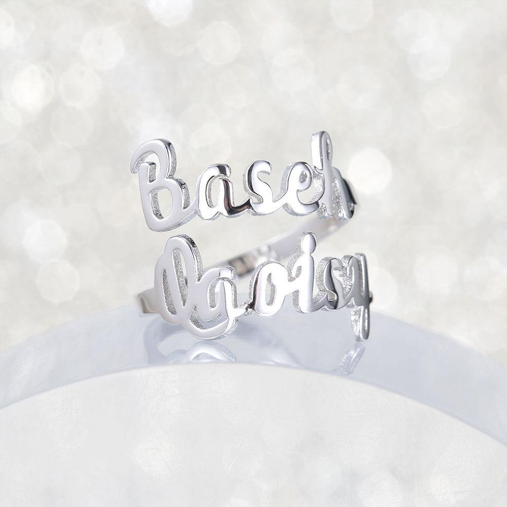 Personalized Two Names Opening Ring 925 Sterling Silver- mikcustom.com