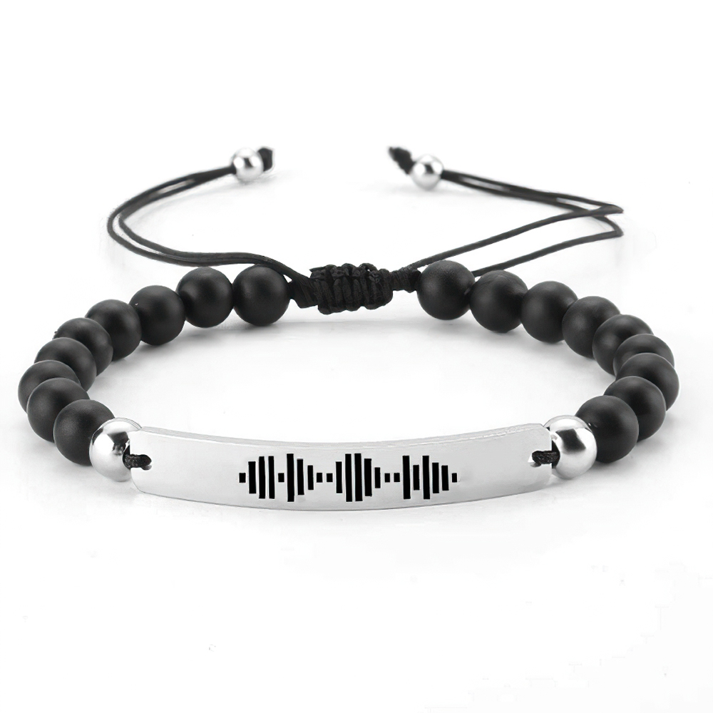 Custom Scannable Music Code Bracelet with Beads- mikcustom.com