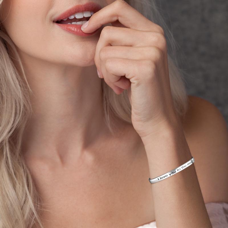 Engraved Bangle Women's Cuff Bracelet- mikcustom.com