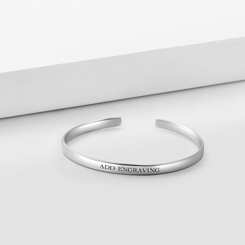 Engraved Bangle Women's Cuff Bracelet- mikcustom.com