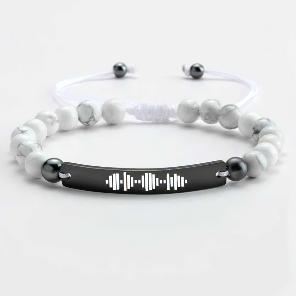 Custom Scannable Music Code Bracelet with Beads- mikcustom.com