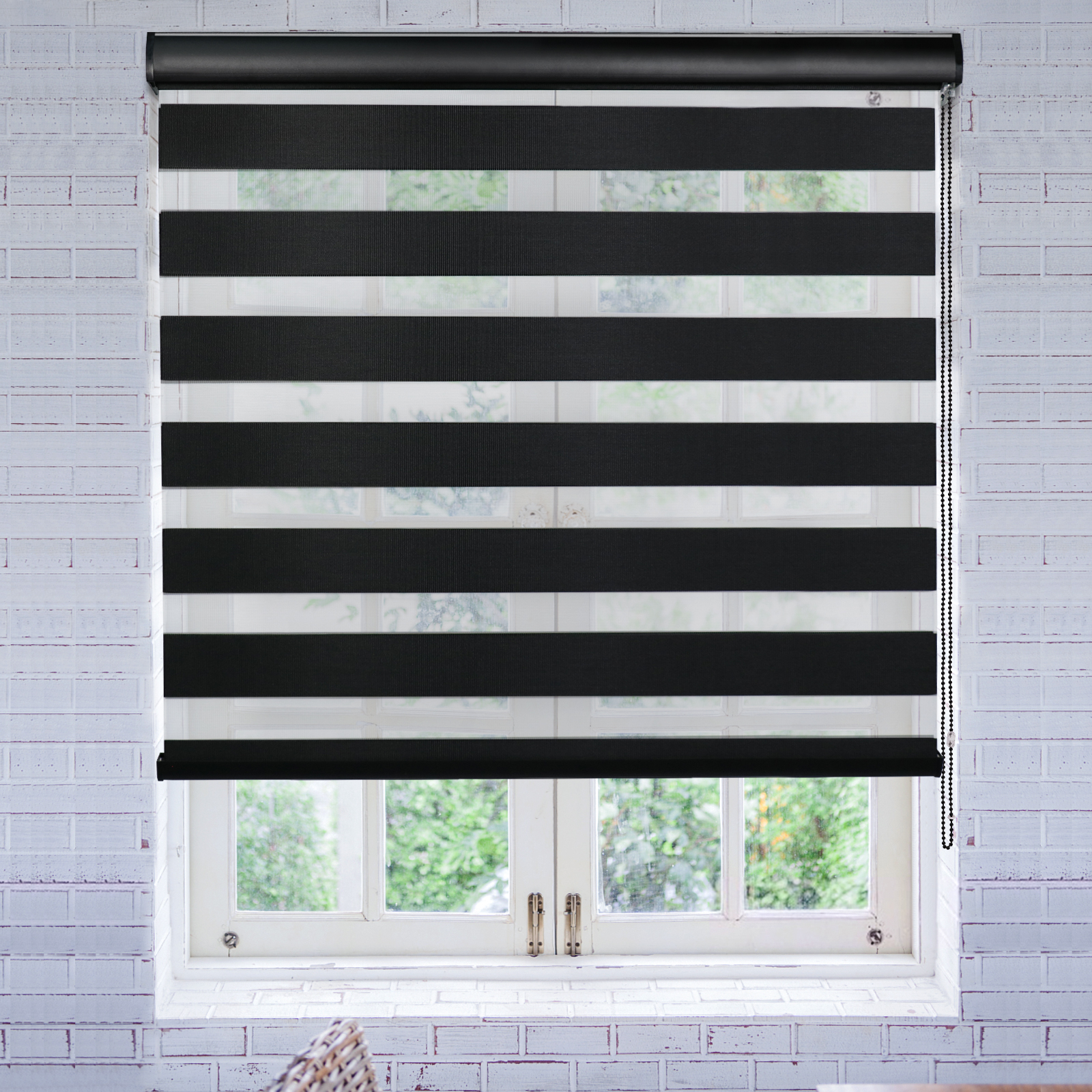 72'' Corded Zebra Blinds with Cover, CDZB003