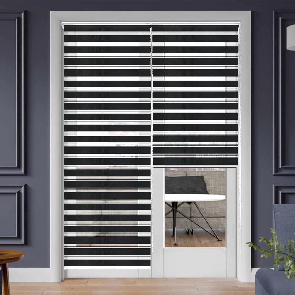 SEEYE Zebra French Door Roller Blinds 