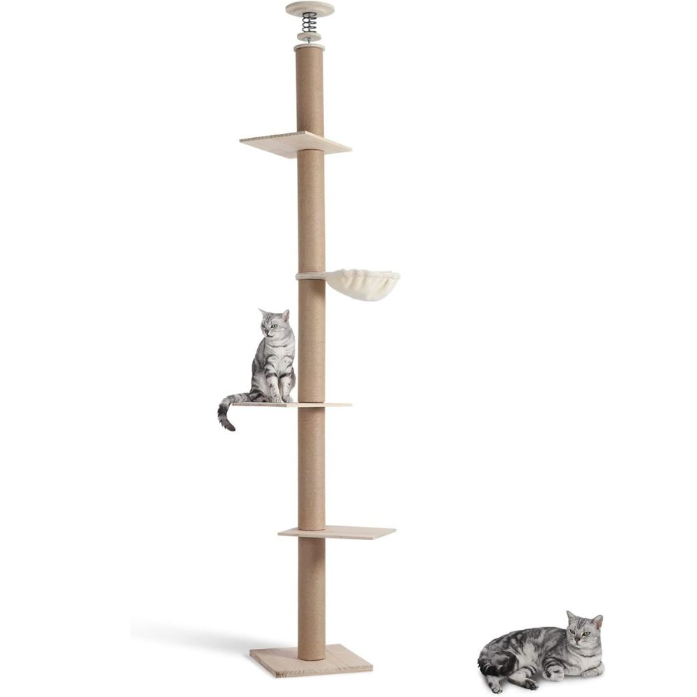 LUCKUP Floor to Ceiling Cat Tree 5-Tier Cat Tower for Indoor Cats