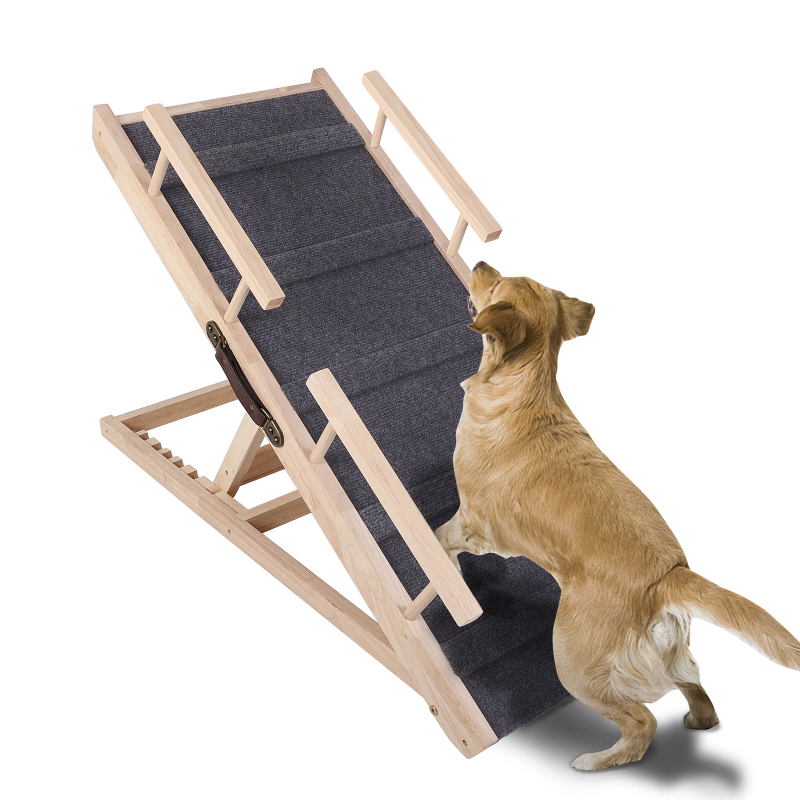 LUCKUP Adjustable Wooden Dog Stairs for Bed, Couch
