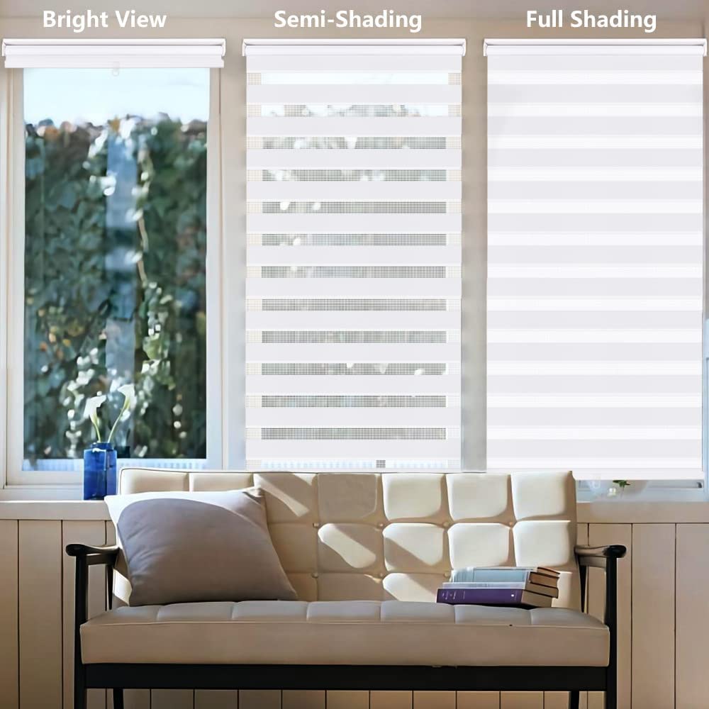 Cordless Zebra Blinds- Free Stop Roller Shades for Windows