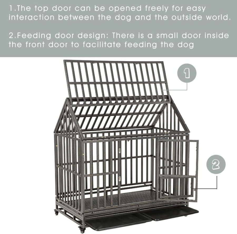 LUCKUP heavy duty dog crate House Shape