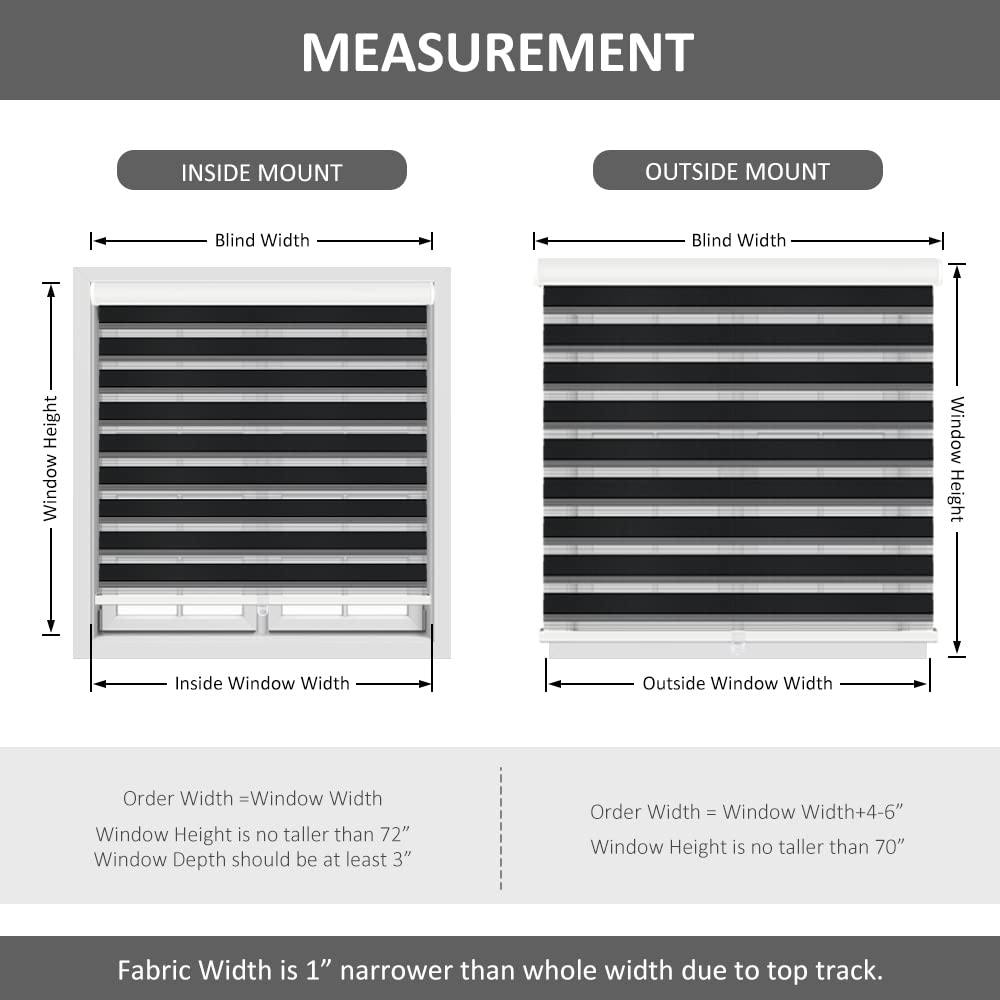 Cordless Zebra Blinds Roller Shades for Window-Dual Layer Sheer Blinds