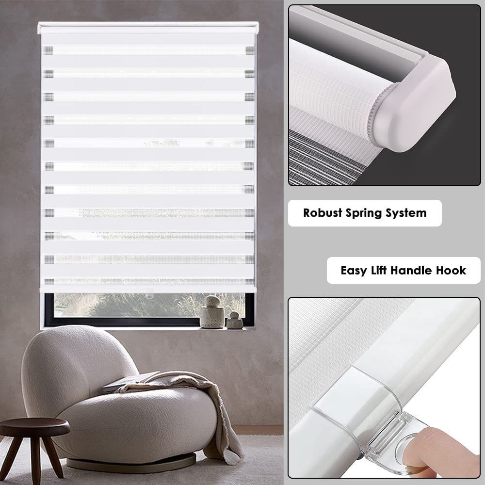 Cordless Zebra Blinds- Free Stop Roller Shades for Windows