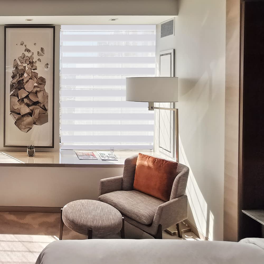 Cordless Zebra Blinds- Free Stop Roller Shades for Windows