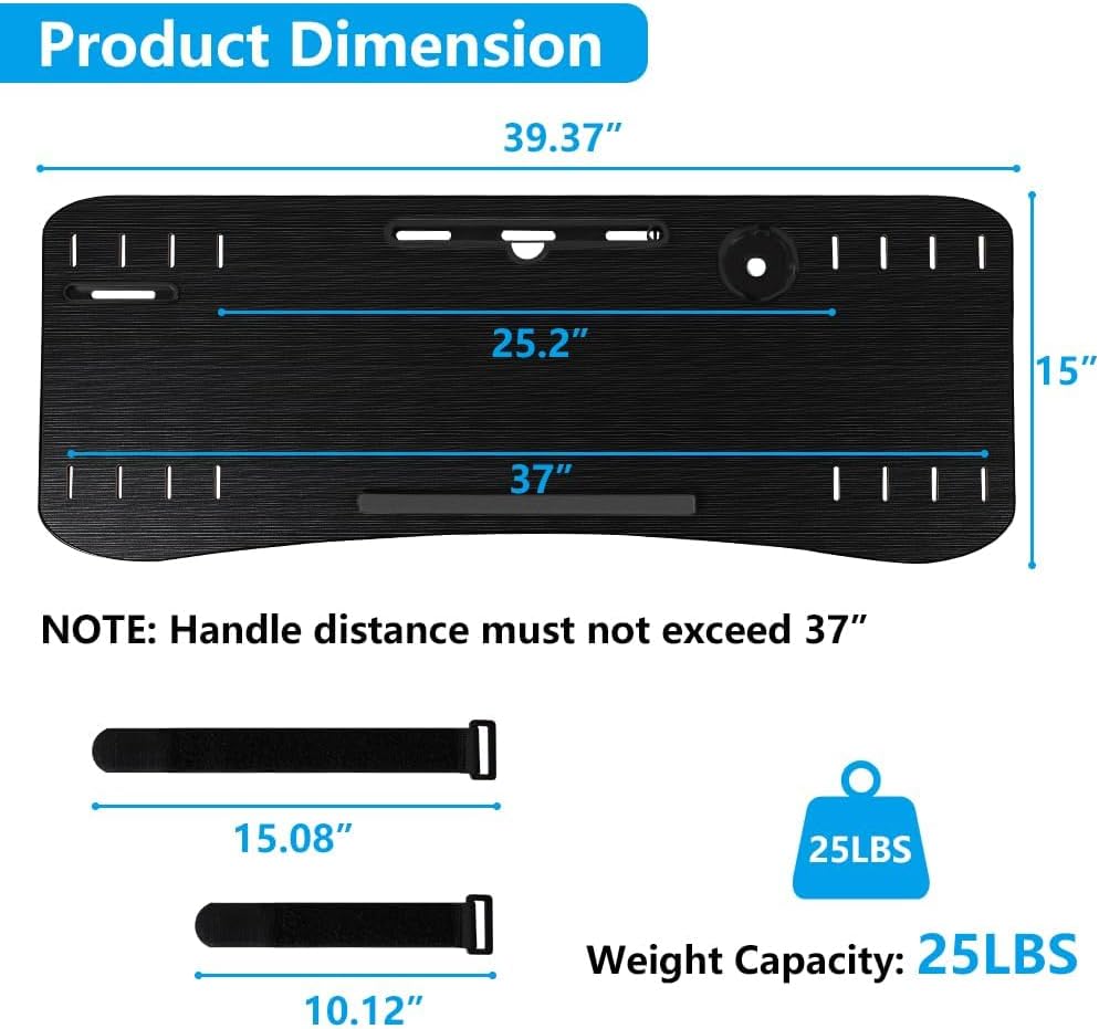 LUCKUP Treadmill Desk Attachment-39 Wide Universal Walking Laptop Desk Holder with Cup Tablet Phone Holder & Laptop Stand, Ergonomic Platform Workstation for Treadmill, Black