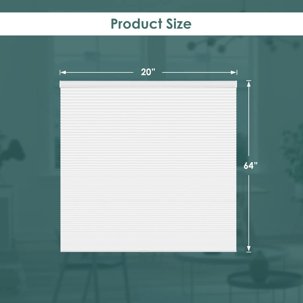 Cordless Cellular Shades Blackout Honeycomb Window Blind, Grey-White