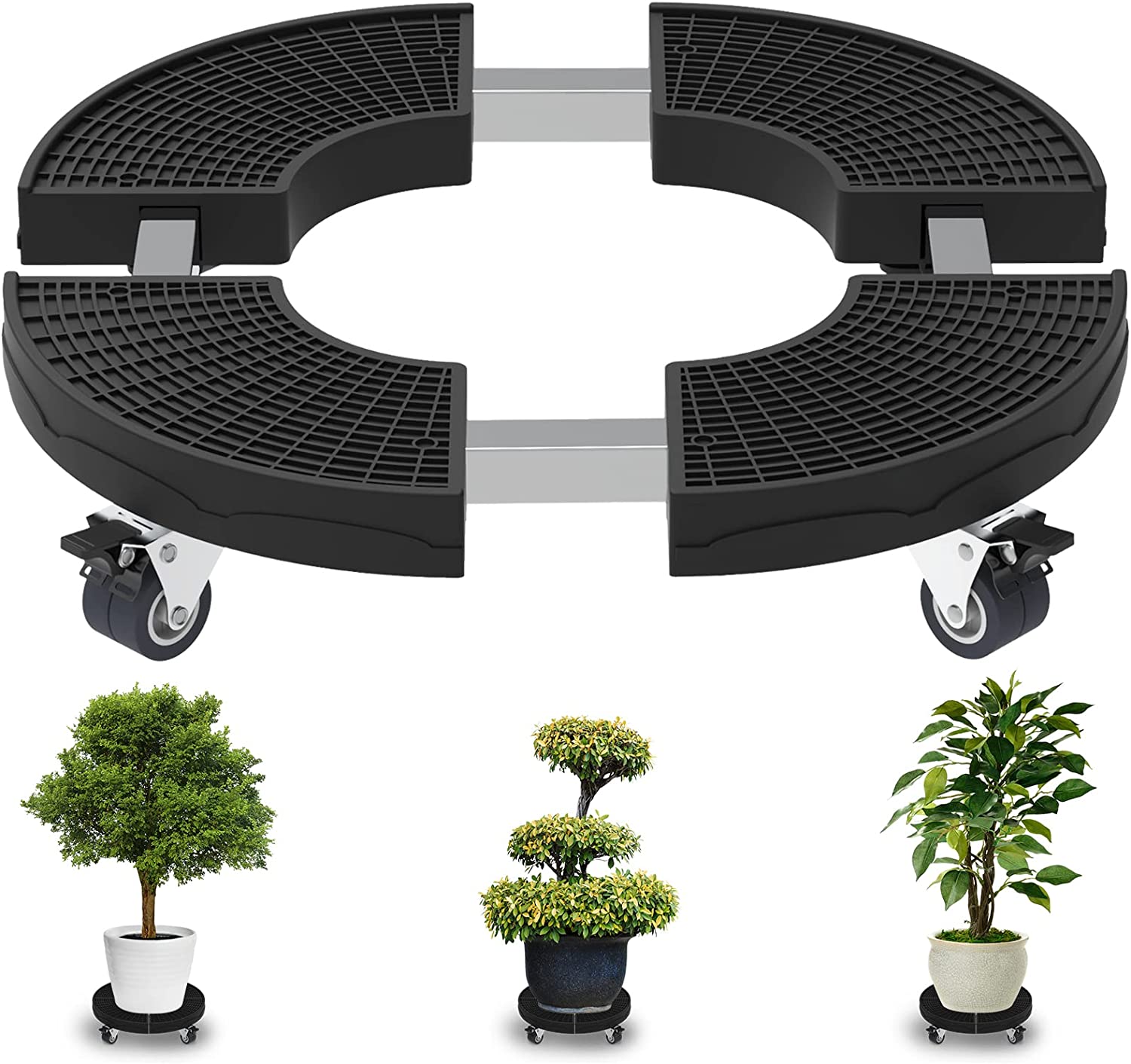 Plant Caddy with Wheels Adjustable 15-20in, Heavy Duty Plant Dolly 440lbs