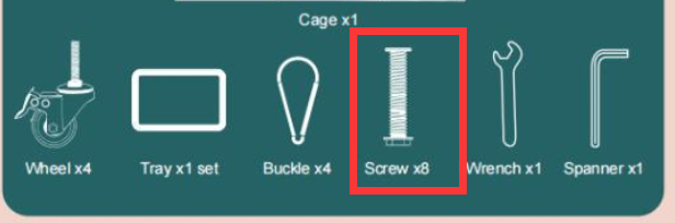 DOG CRATE M8 screw sets*4, comes with 4 bolts and 4 nuts