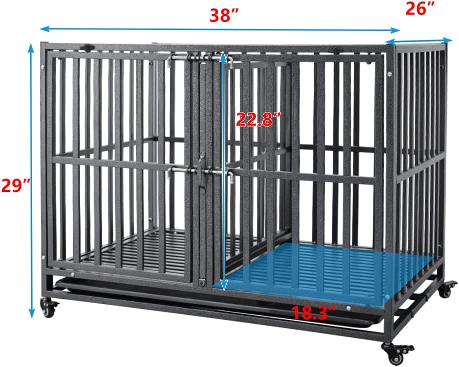 Heavy Duty Dog Cage - Stackable with Divider