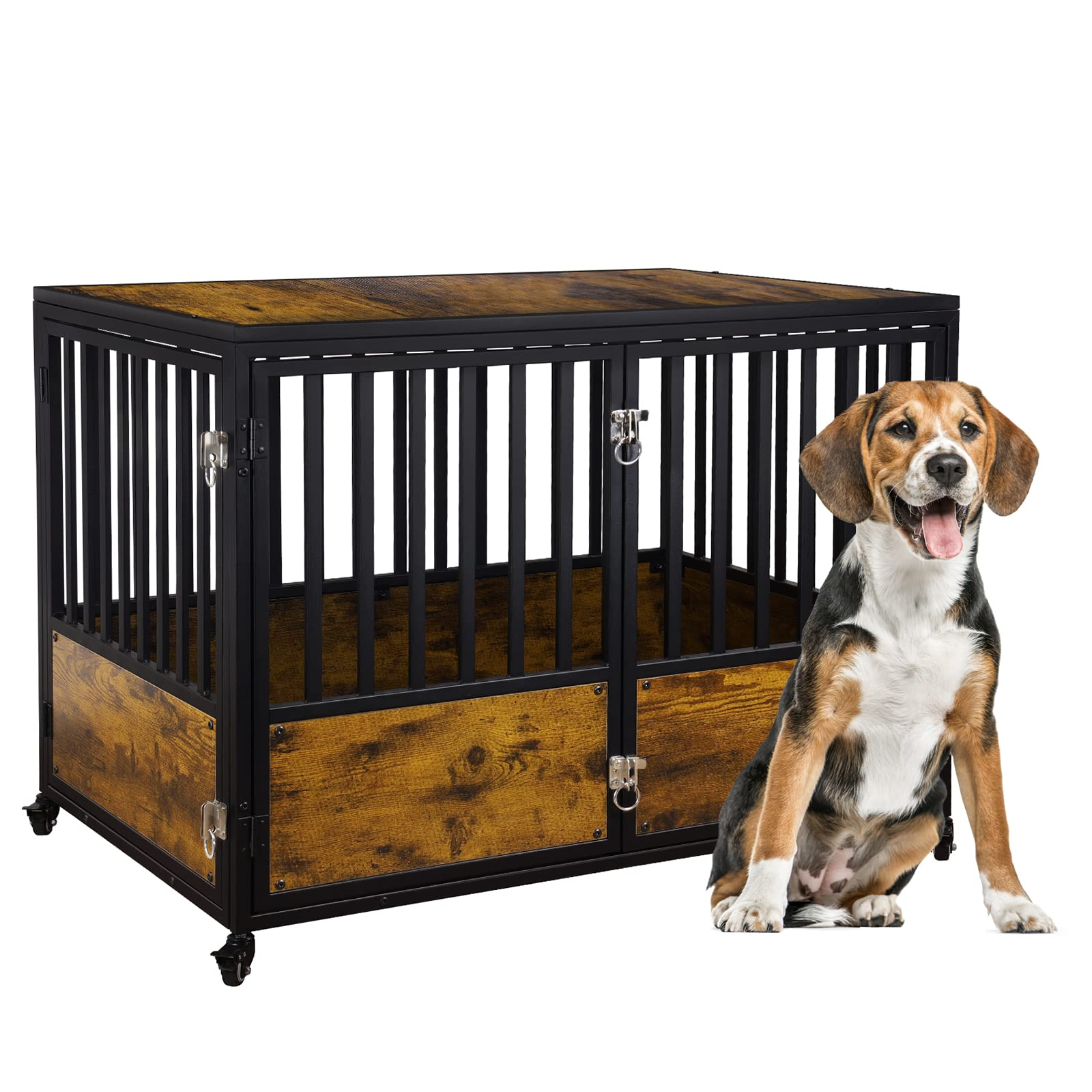 Furniture Dog Crate with End Table