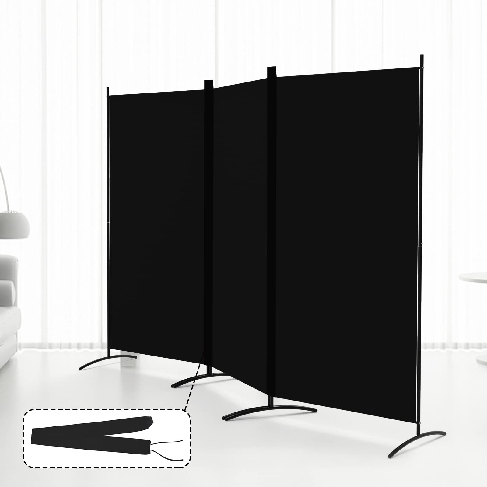 Room Divider 6 Panel Folding Privacy Screen for Bedroom