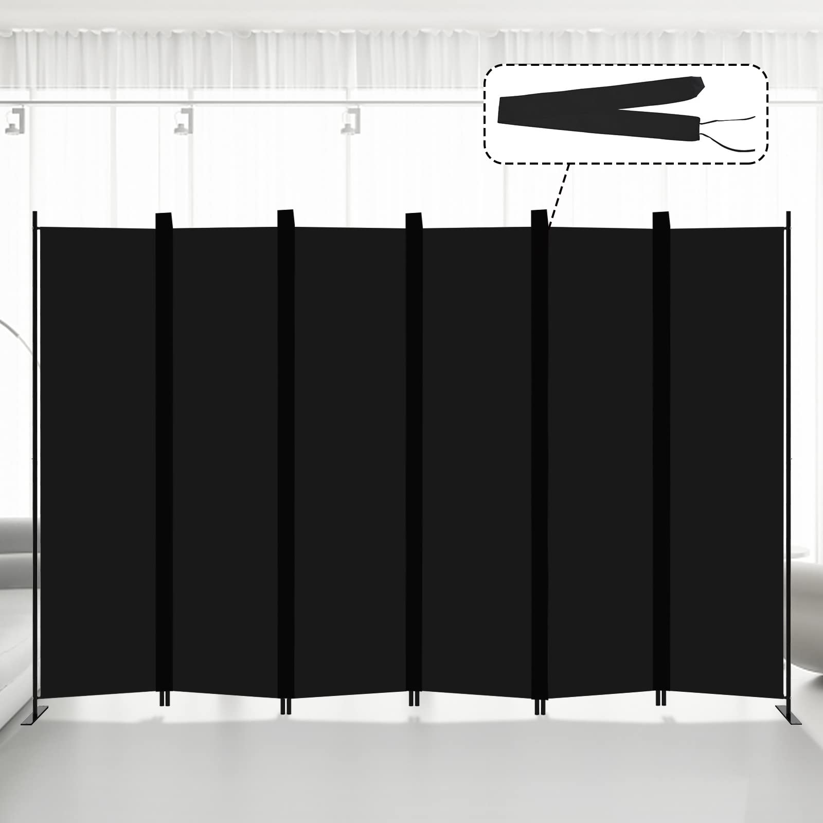 Room Divider 6 Panel Folding Privacy Screen for Bedroom
