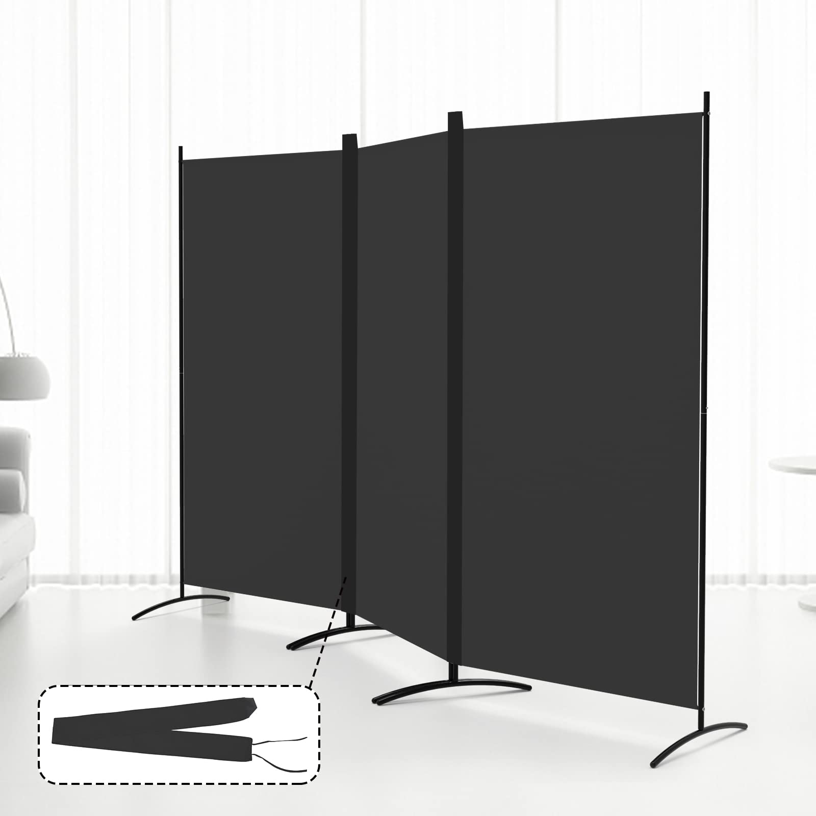 Room Divider 6 Panel Folding Privacy Screen for Bedroom
