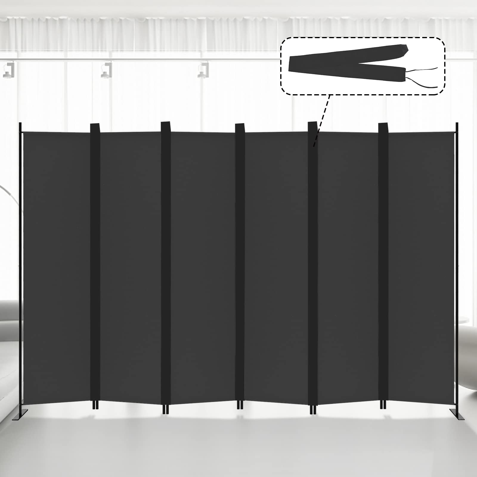 Room Divider 6 Panel Folding Privacy Screen for Bedroom