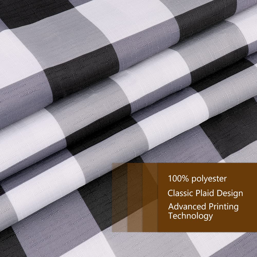 Buffalo Plaid Shower Curtain Black and White Farmhouse Shower Curtain