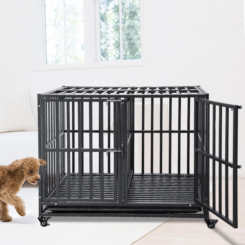 LUCKUP Heavy Duty stackable dog crates with Divider