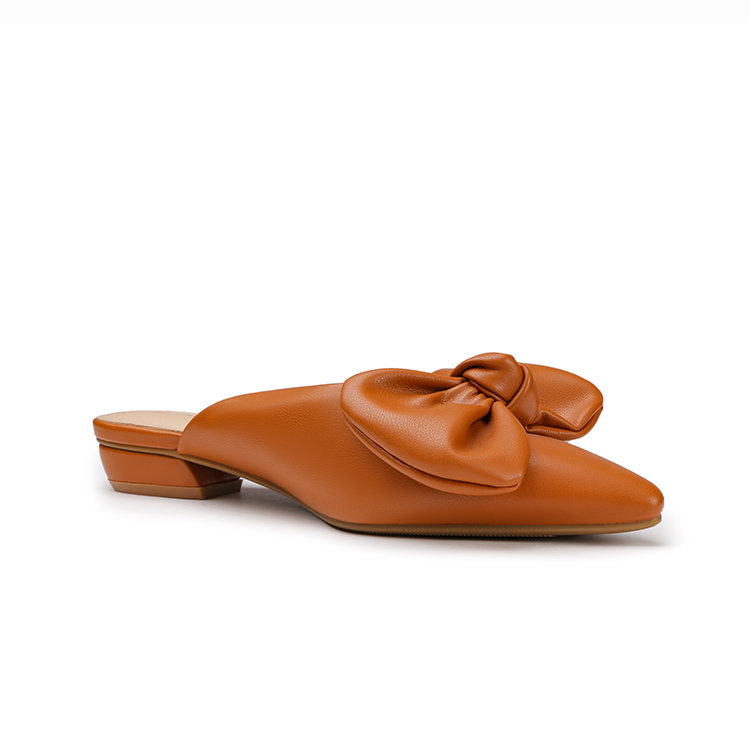 Musshoe Big Bow Leather Mules-MUSSHOE