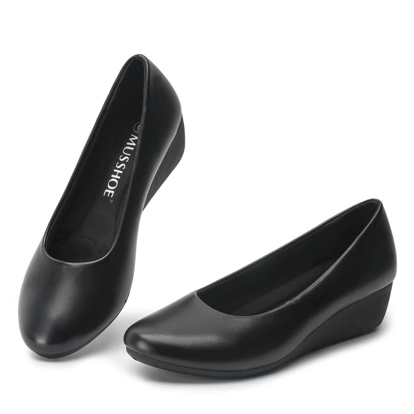 MUSSHOE Comfortable Slip On Round Toe Flats Loafers