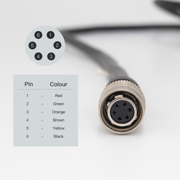 Hirose 6 Pin Female to Open I/O Power High Flex Cable | For Machine Vision-OKLAB