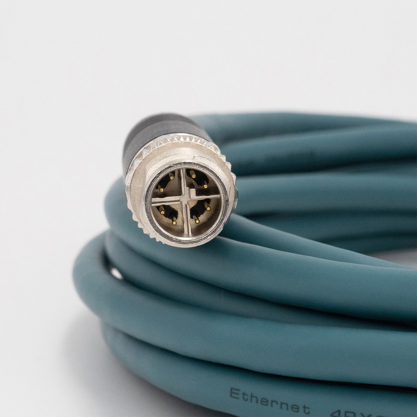 M12 X-Coded 8 Pin Male to RJ45 GigE vision Cat5E High Flex Ethernet Cable | For Machine Vision-OKLAB