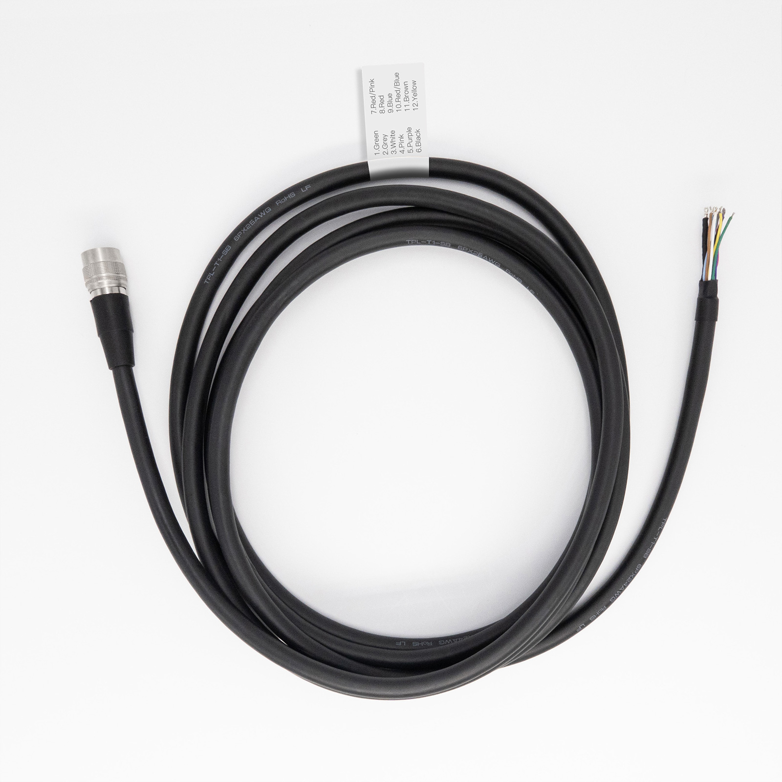 Hirose 12 Pin Female to Open I/O Power High Flex Cable | For Machine Vision-OKLAB