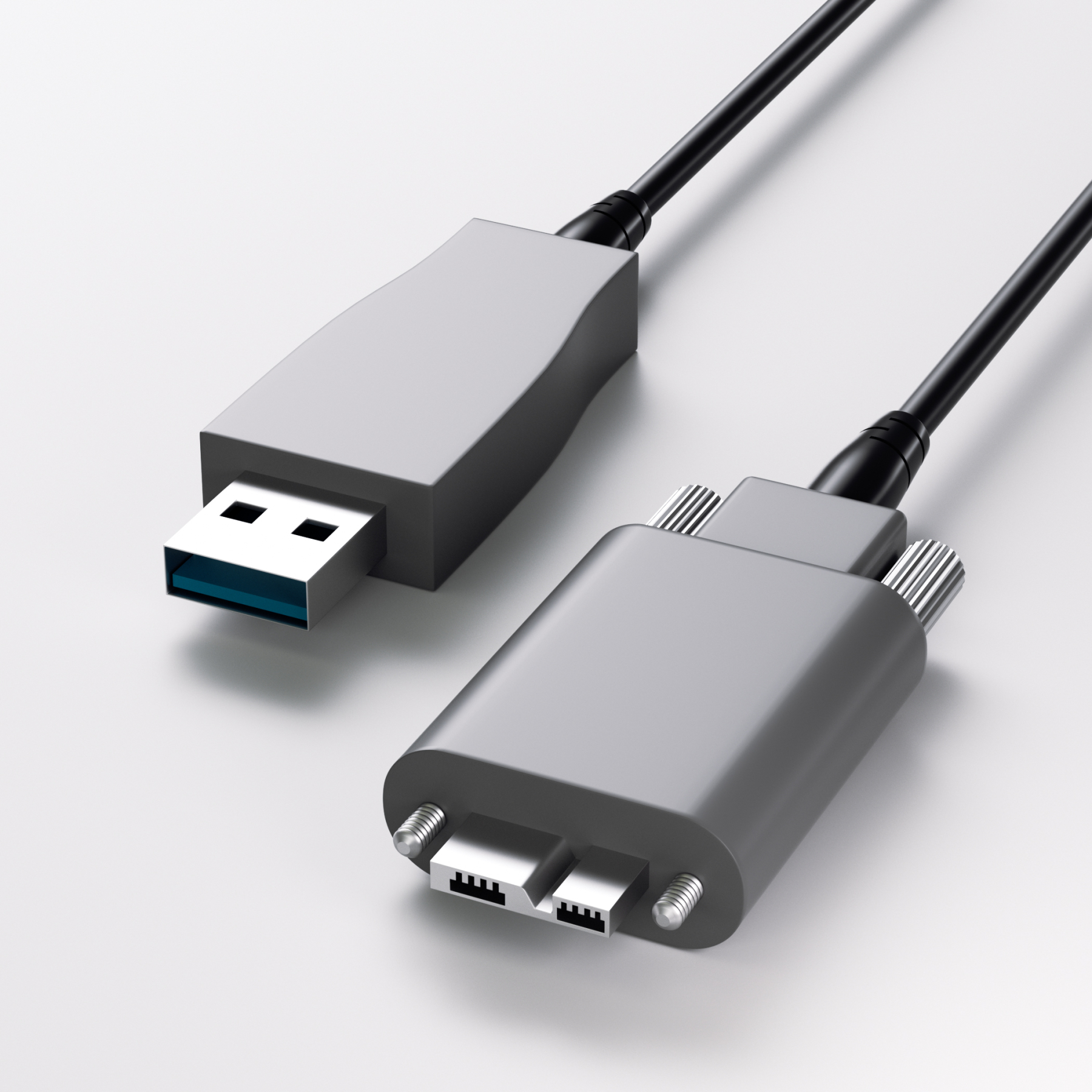 USB3.0 GEN1 Hybrid Type A Male to Micro-B with Screws High Flex Active Optical Cable | For Machine Vision-OKLAB