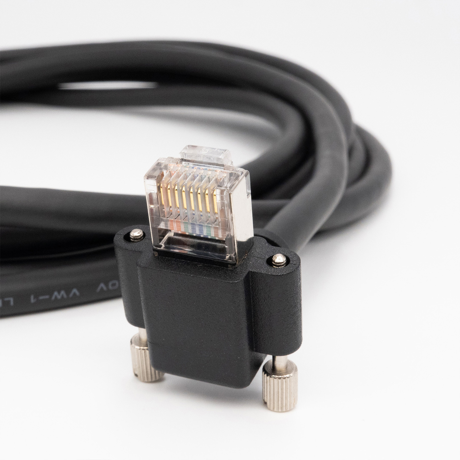 GigE vision Cat5E High Flex Ethernet Up Angle Horizontal Screws Cable | For Machine Vision-OKLAB