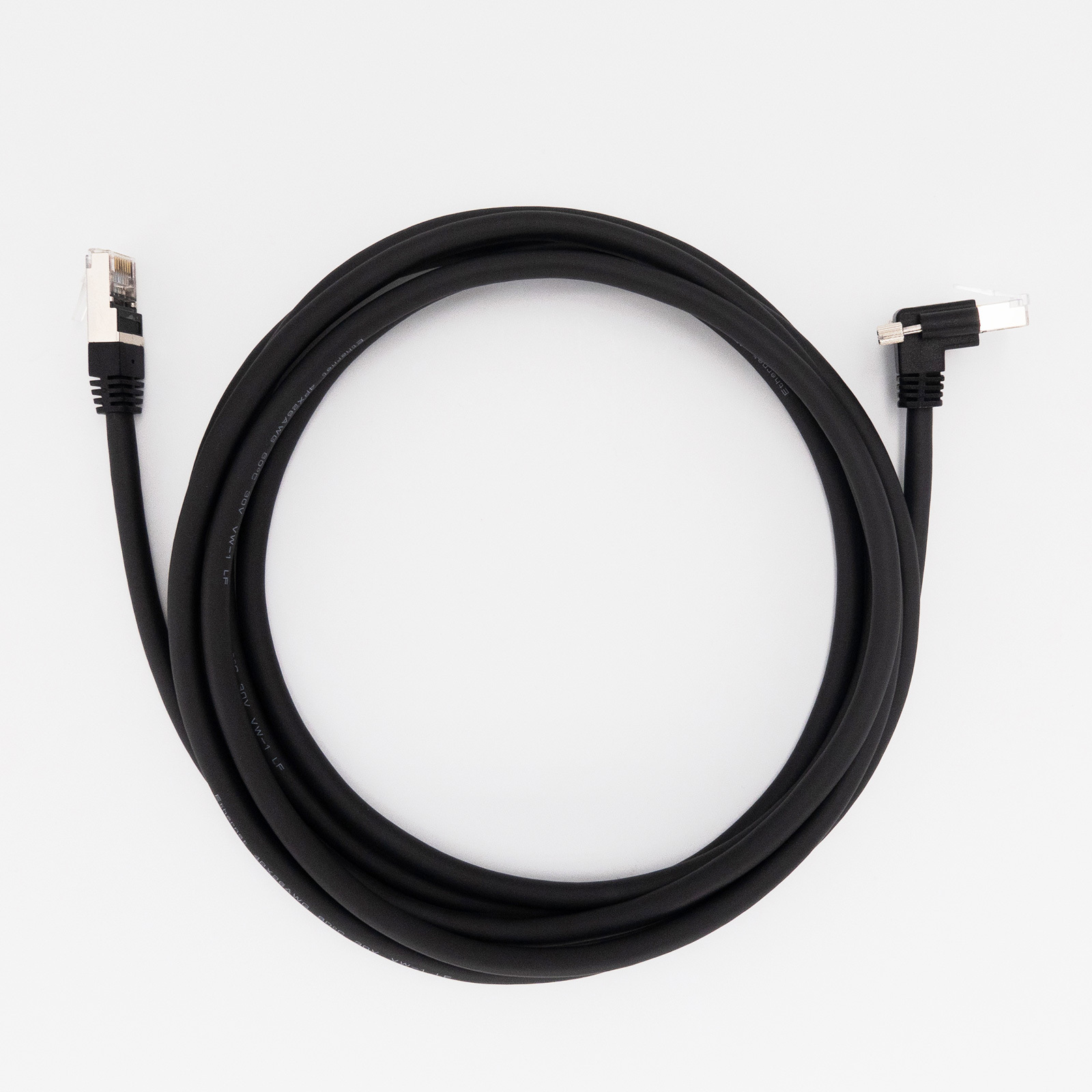 GigE vision Cat5E High Flex Ethernet Down Angle Horizontal Screws Cable | For Machine Vision-OKLAB