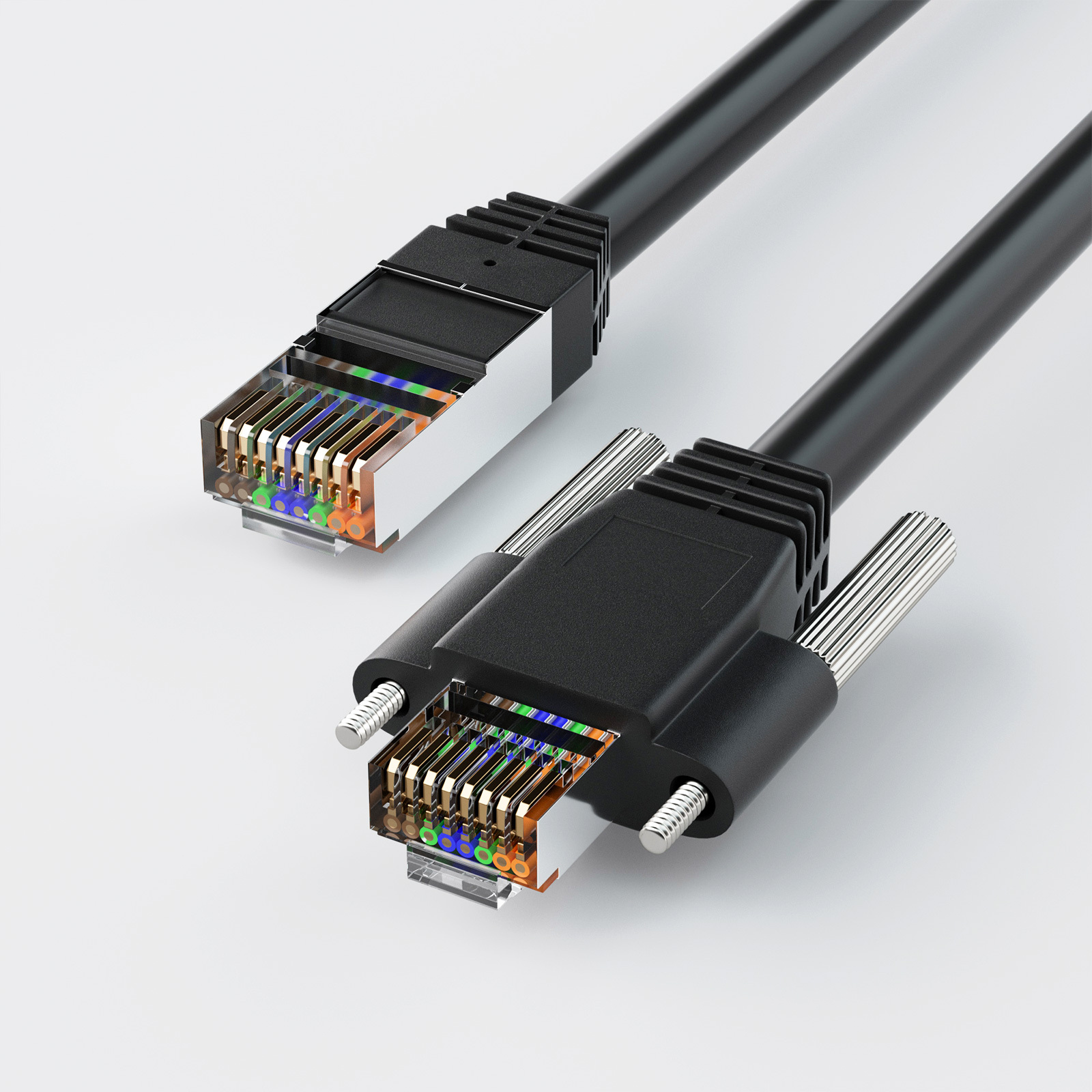 GigE vision Cat5E High Flex Ethernet Horizontal Screws Cable | For Machine Vision-OKLAB